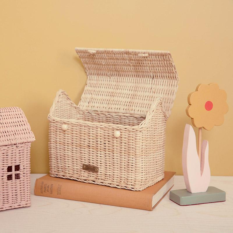 RATTAN CASA CLUTCH straw