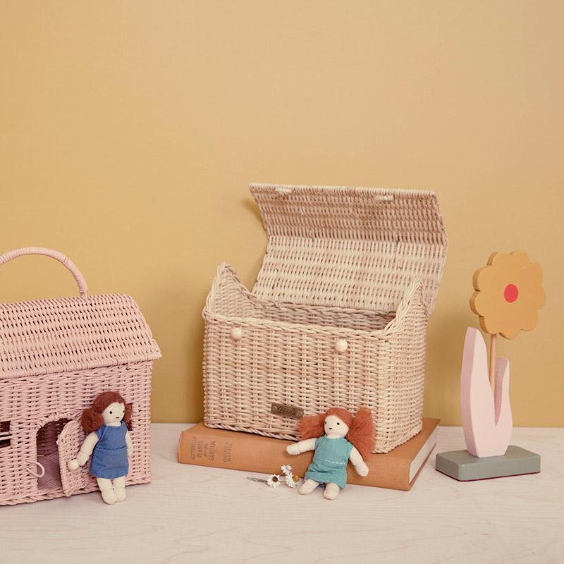 RATTAN CASA CLUTCH straw