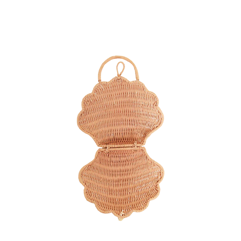 RATTAN SHELL BAG rose