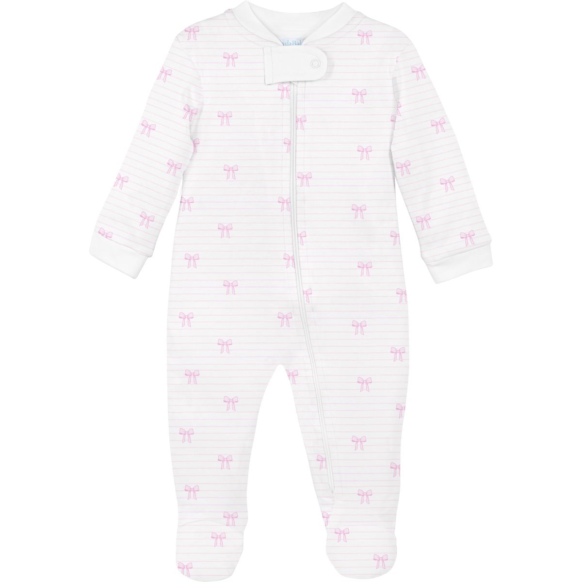 BOWS AND STRIPES – ZIPPER FOOTIE