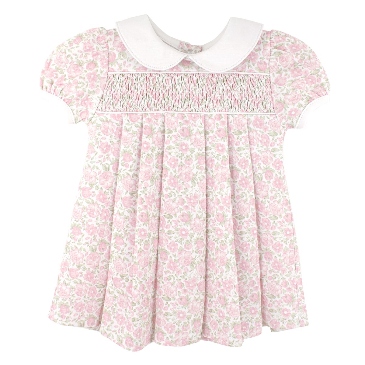 ELEGANT PINK FLORAL – SMOCK DRESS