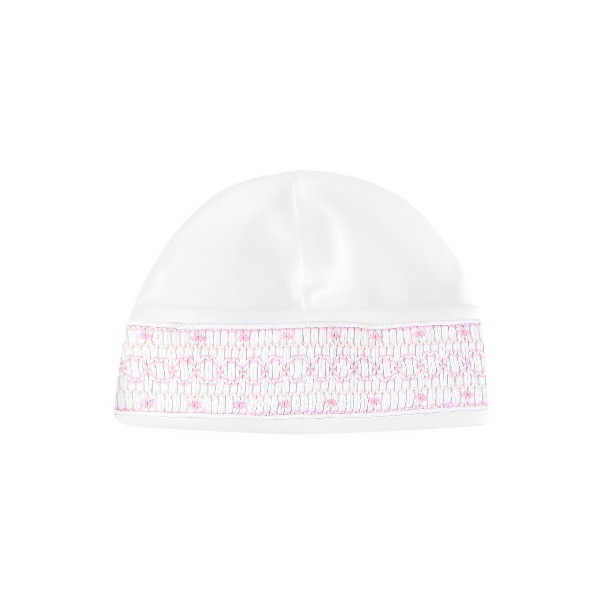 Pink and White Smocked Hat