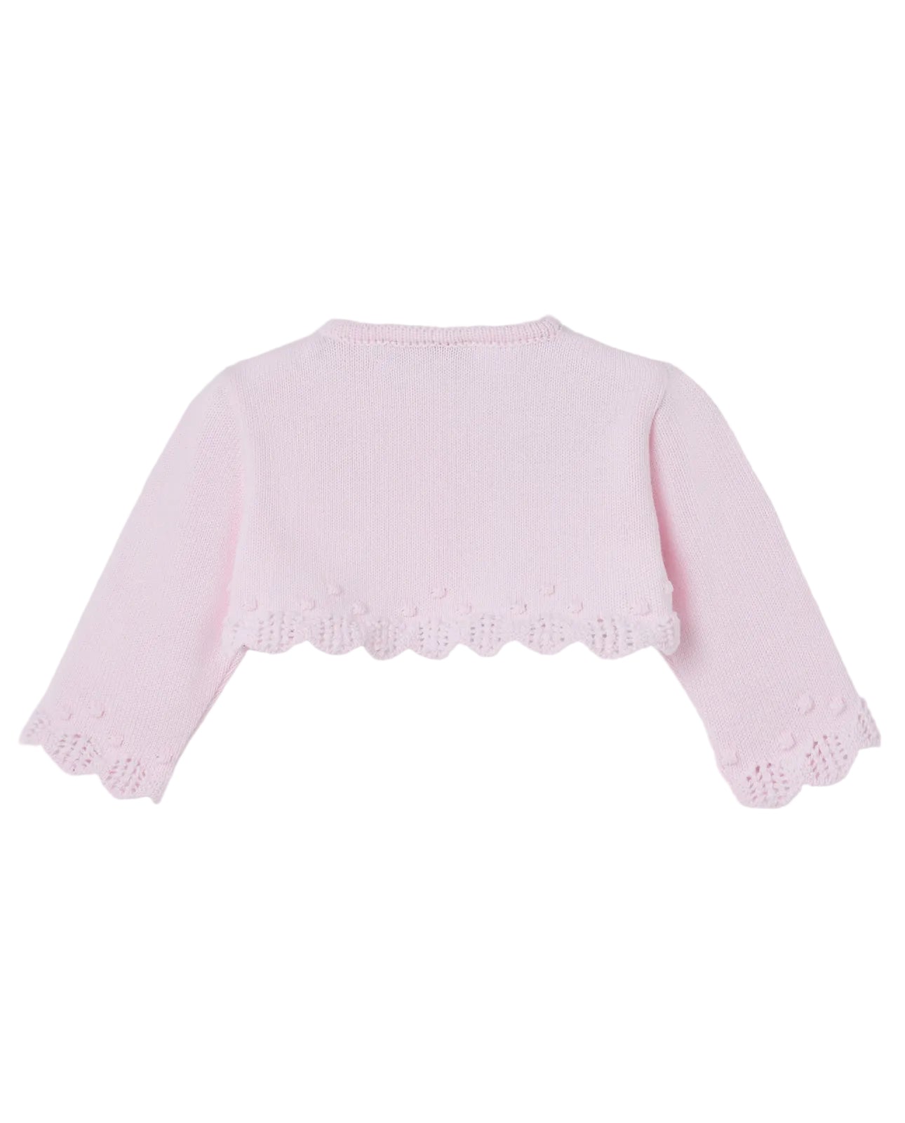Knit Newborn Short Cardigan Alaia Chalk Pink