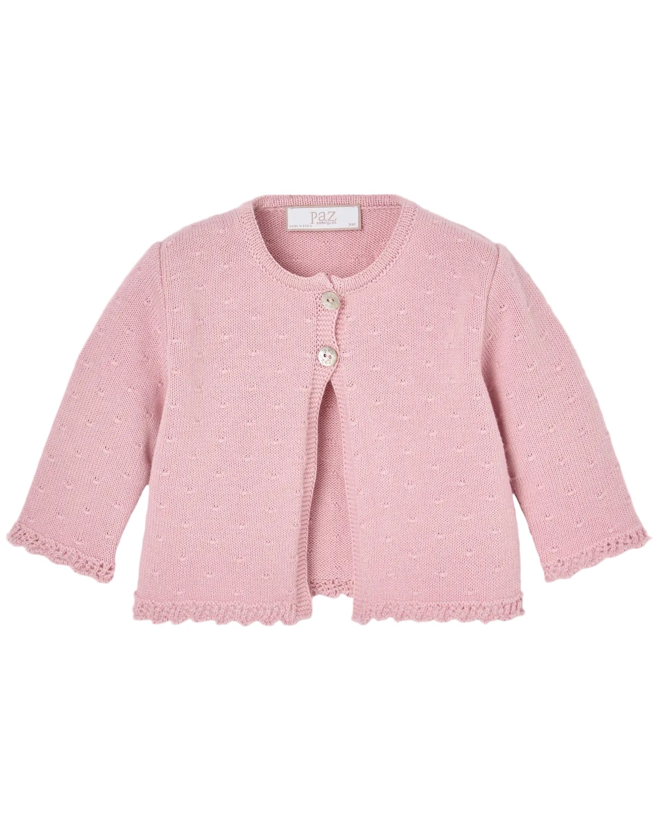 Knit Newborn Cardigan Mimosa Dune Pink