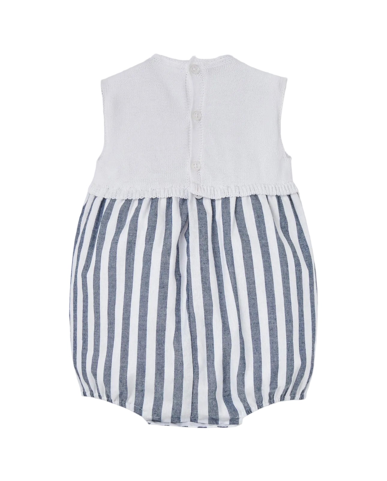 White and Navy Romper