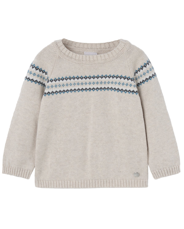 Quinta Light Brown and Blue Sweater