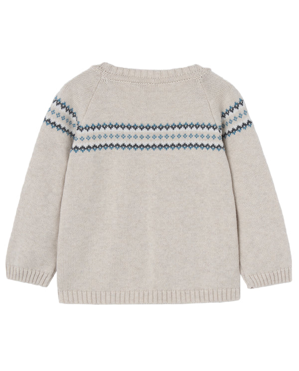 Quinta Light Brown and Blue Sweater