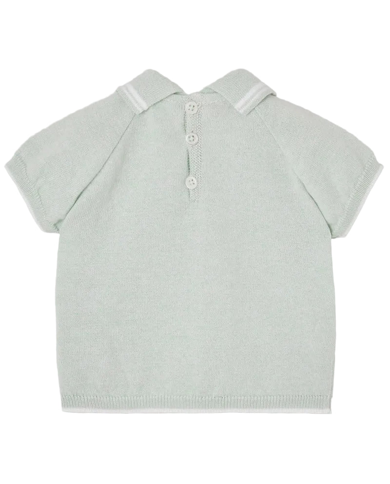 Knit Polo Shirt and Shorts Water Green