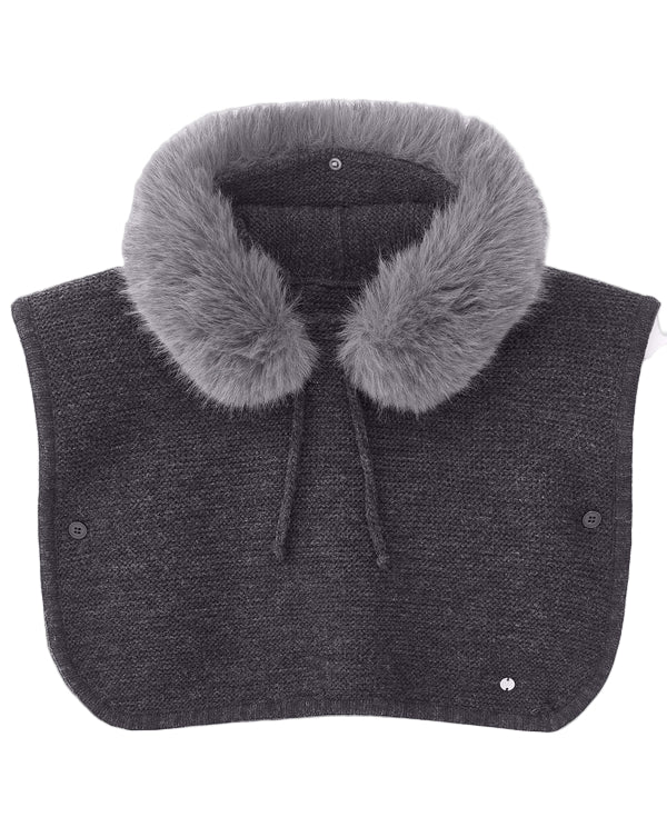 Grey Fur Poncho