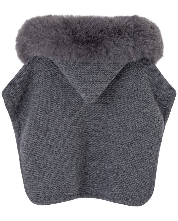 Grey Fur Poncho