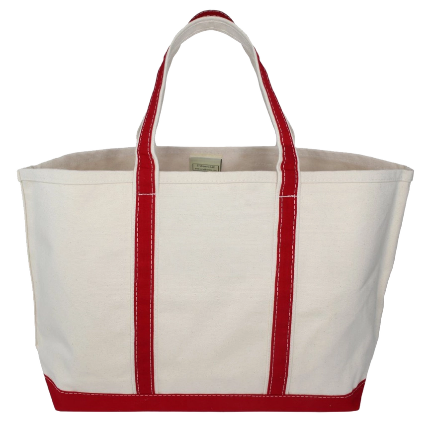 Natural Trim Boat Tote Red