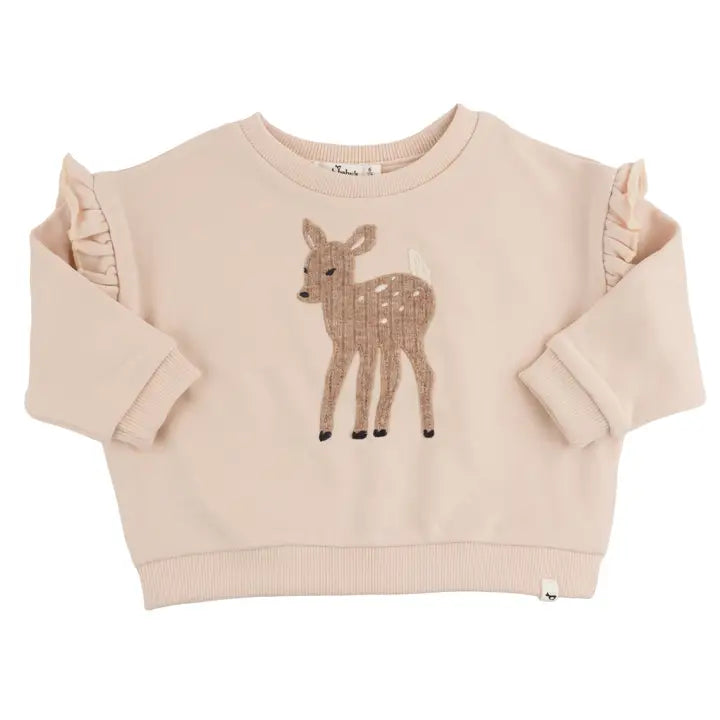 Deer Applique Millie Slouch -Pale