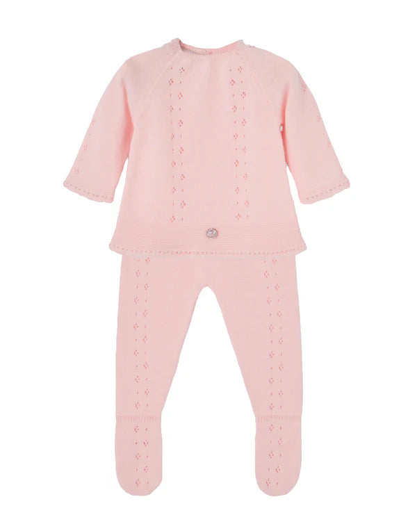 Set Knit Sweater and Leggings Pastel Pink