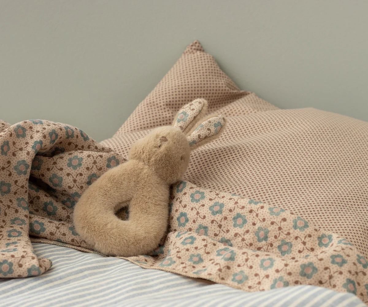 Rabbit Rattle Set- Cream Peach