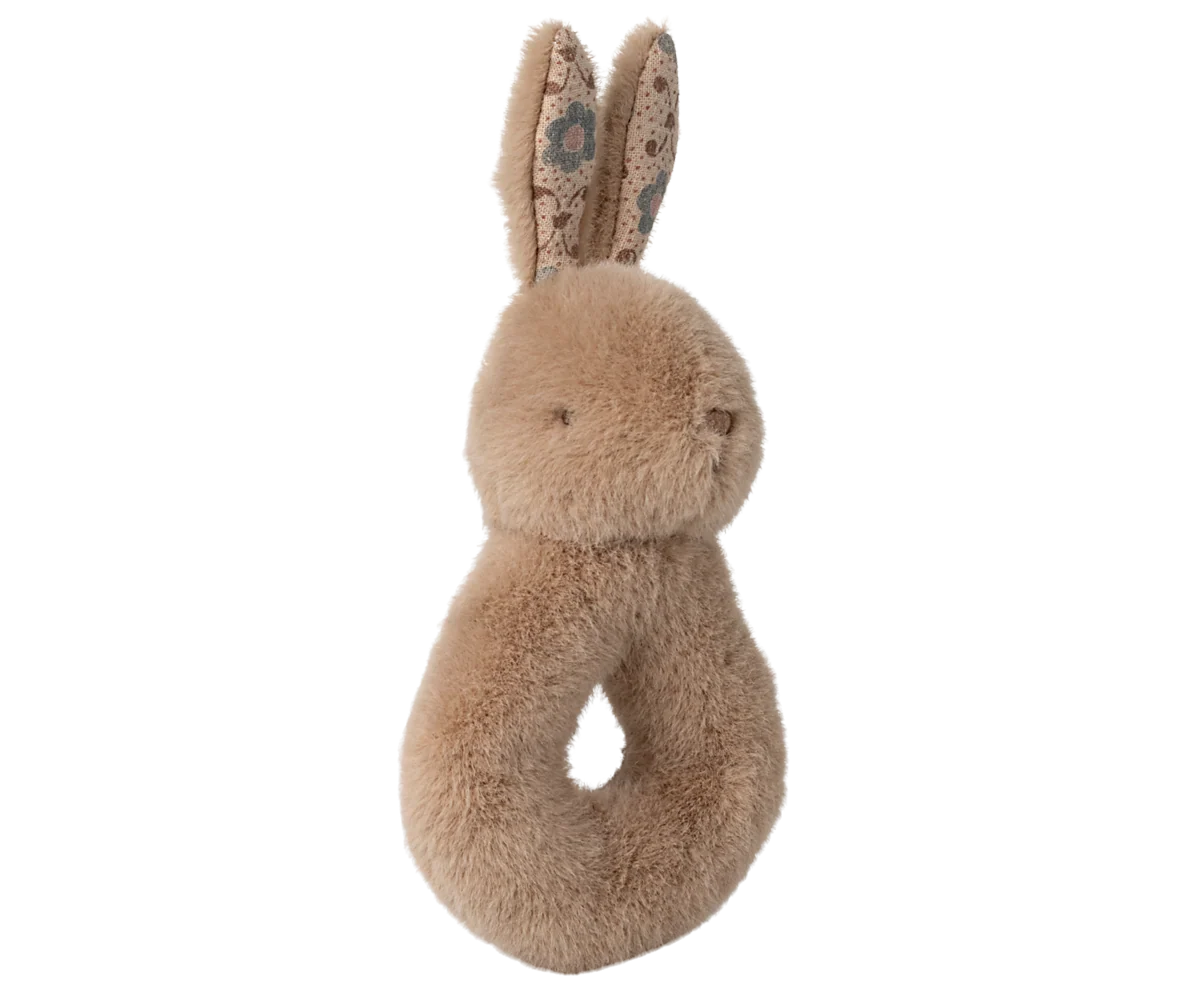 Rabbit Rattle Set- Cream Peach