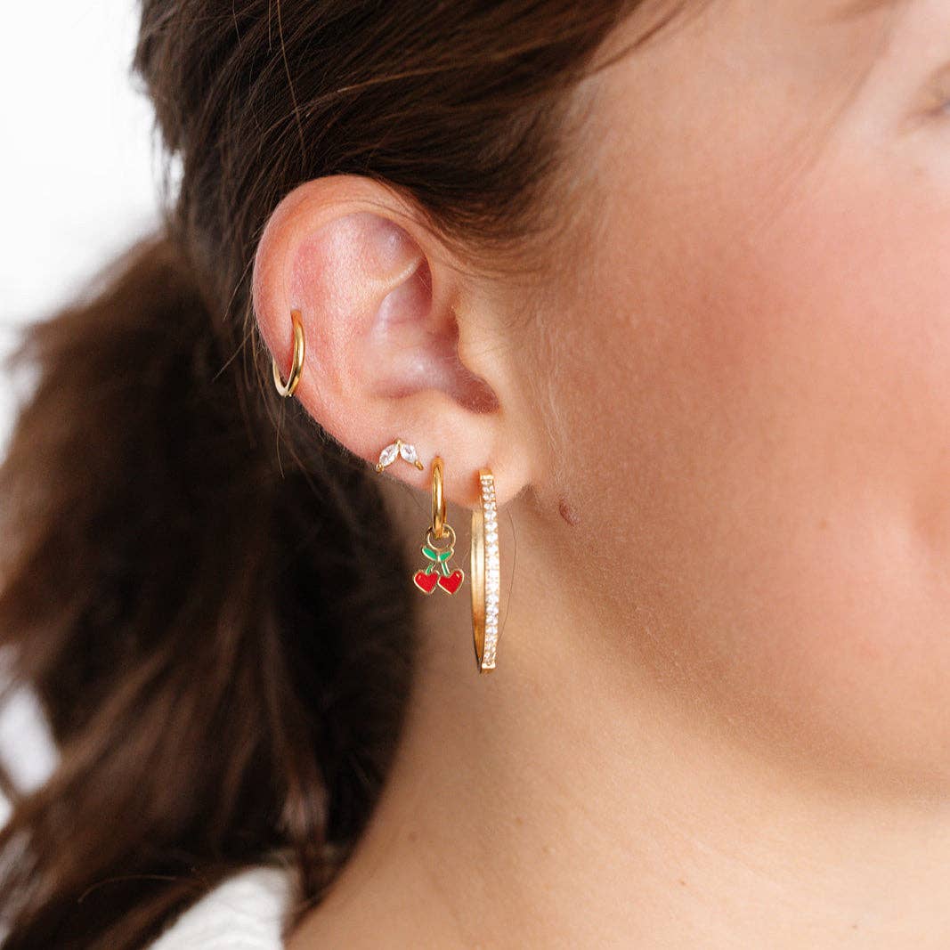 Large Diamond Hoop Earrings - Hypoallergenic, Girl Gift
