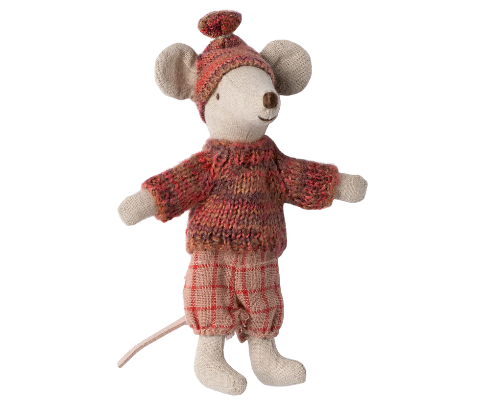 Winter mouse with ski set, Big sister - Rose