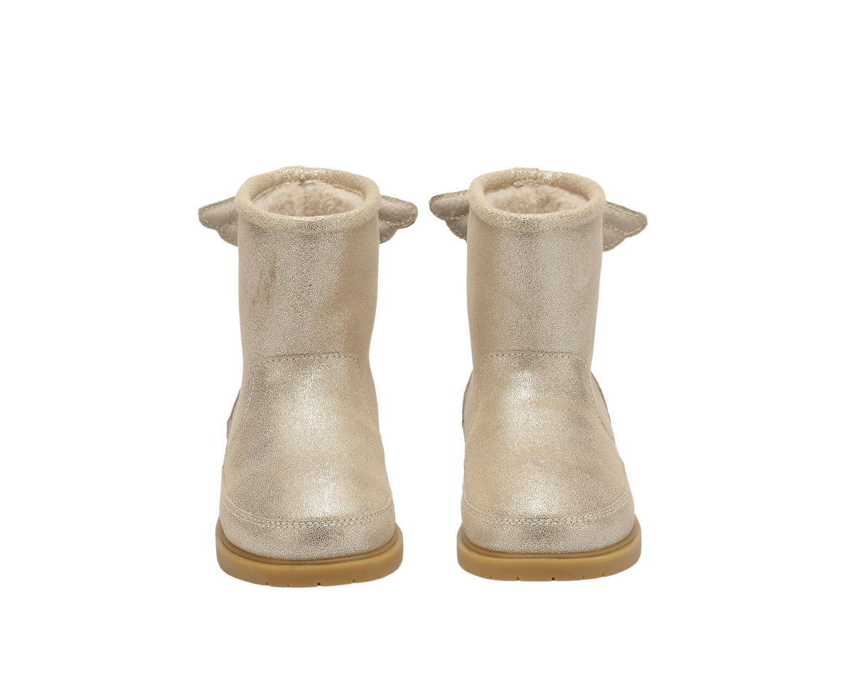 Angela Wing Boots Silver Metallic Leather F26