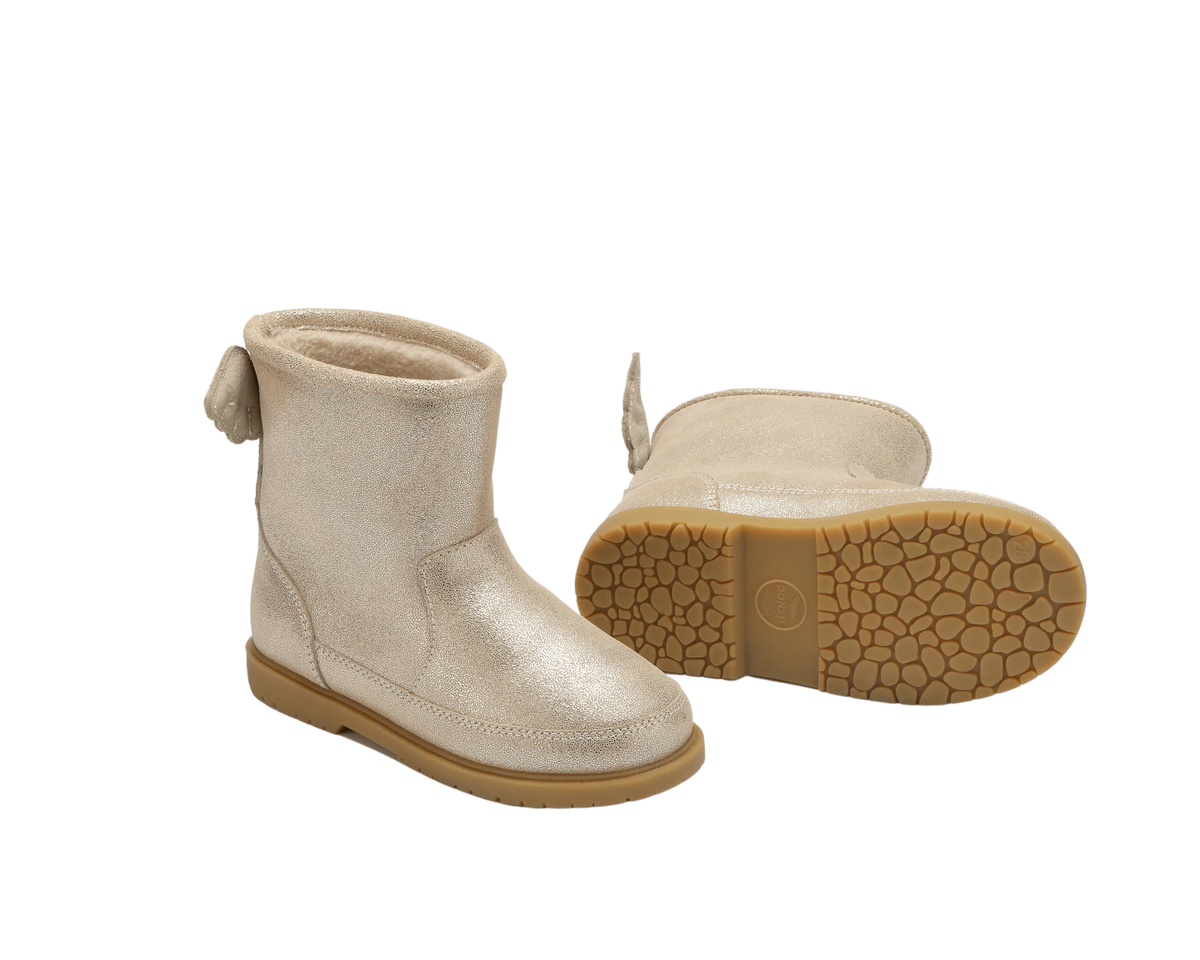 Angela Wing Boots Silver Metallic Leather F26