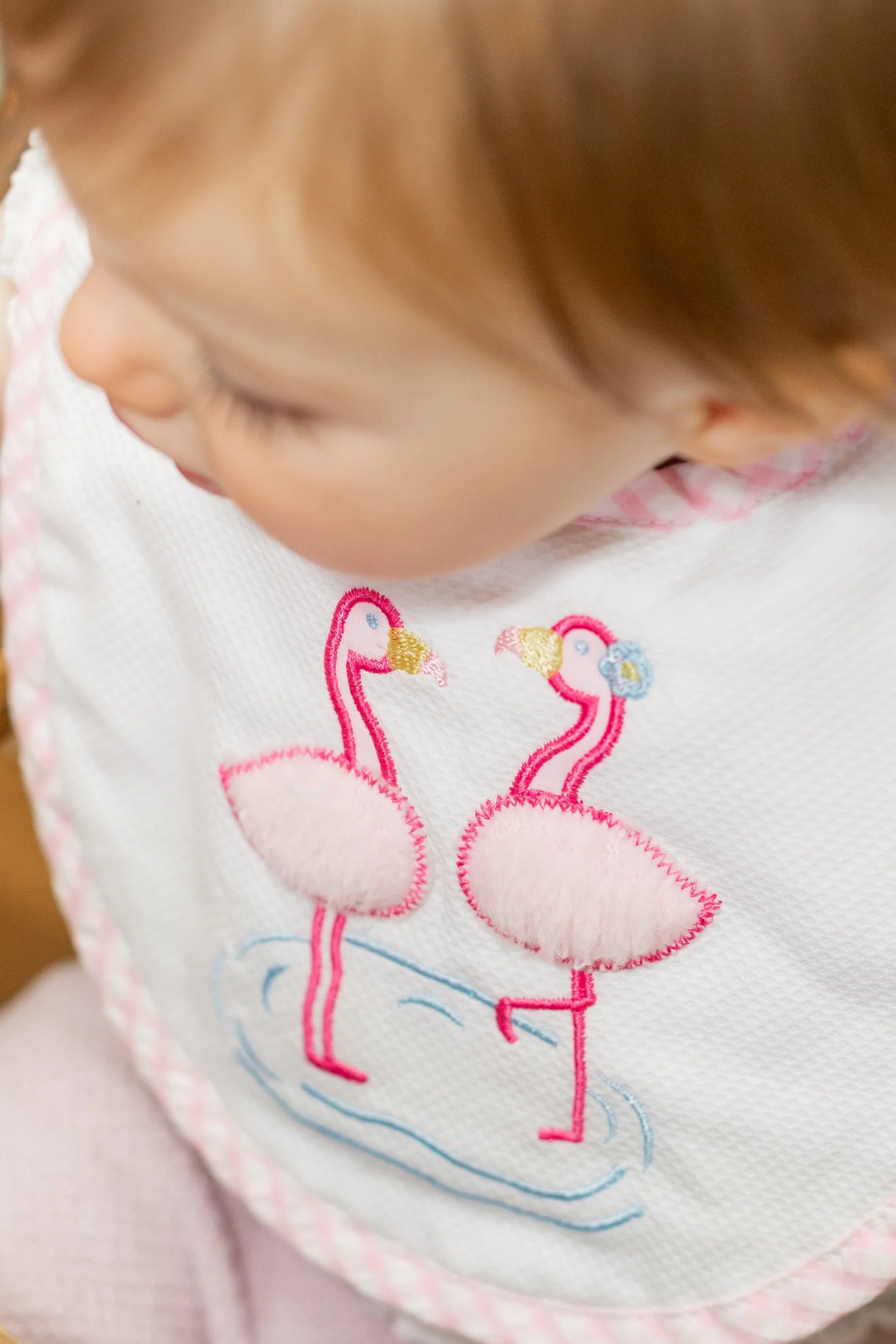 Flamingo Applique Basic Bib