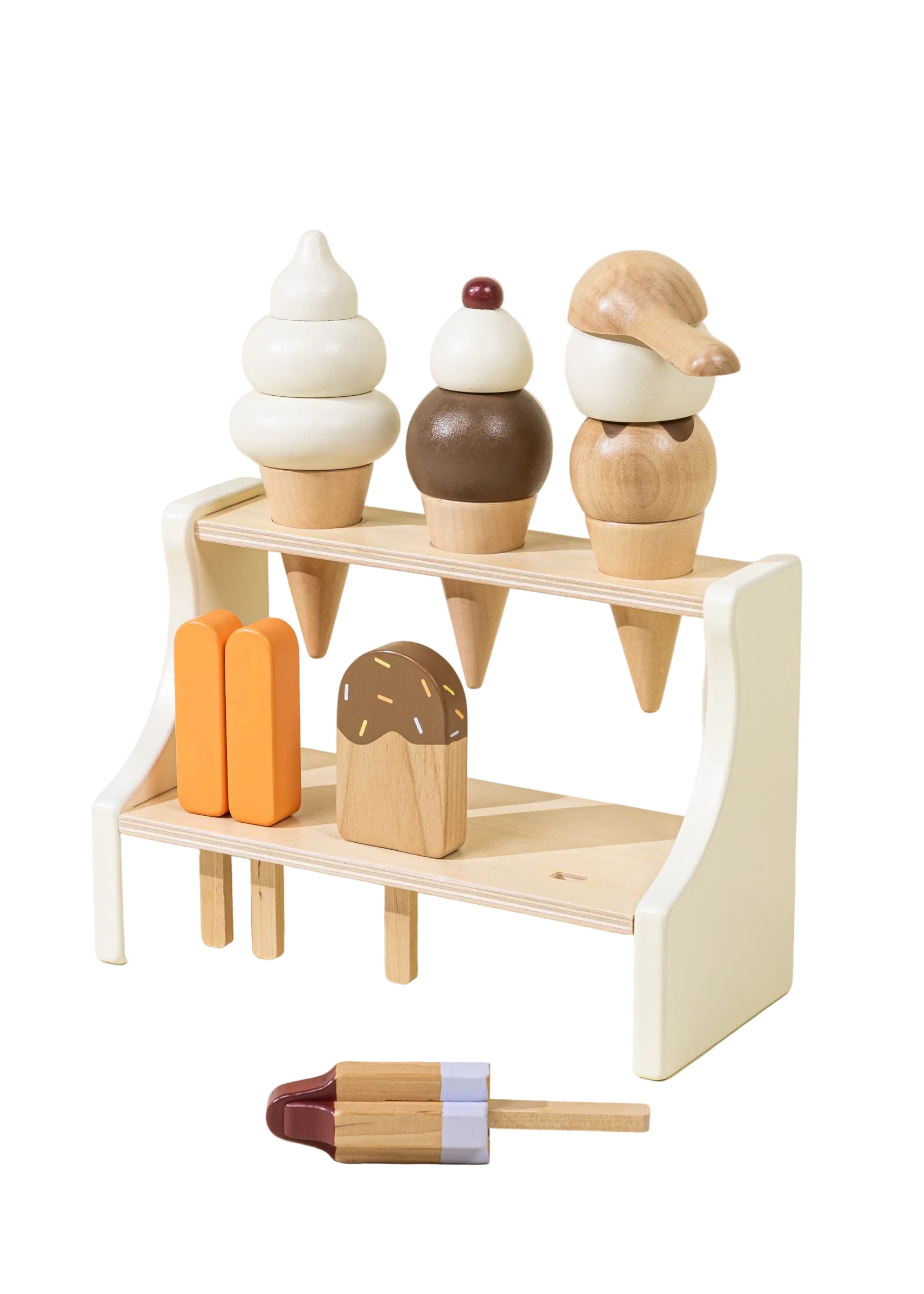 Wooden Ice Cream Stand and Accessories
