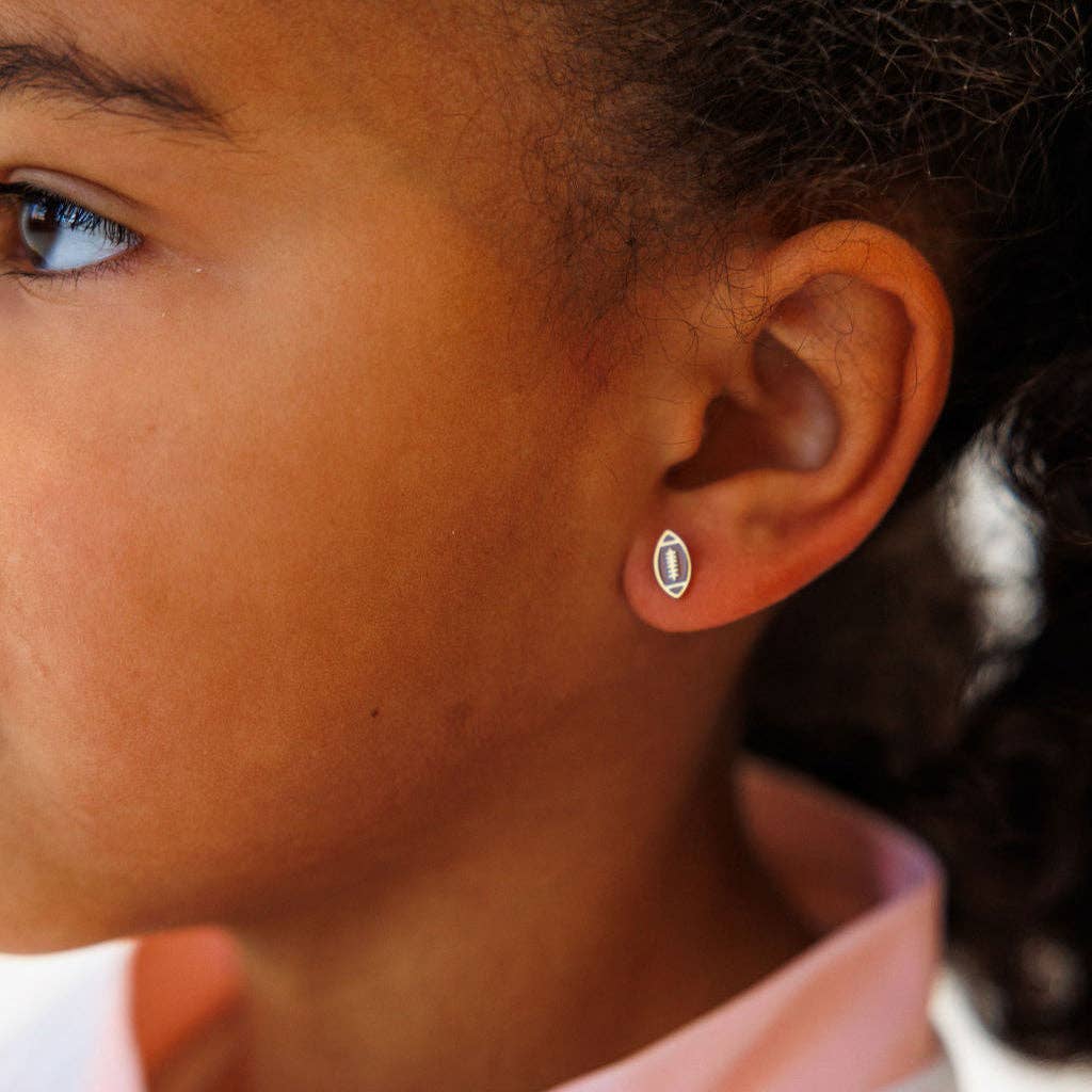 Sports Balls Stud Earrings - Hypoallergenic, Flat Back, Girl