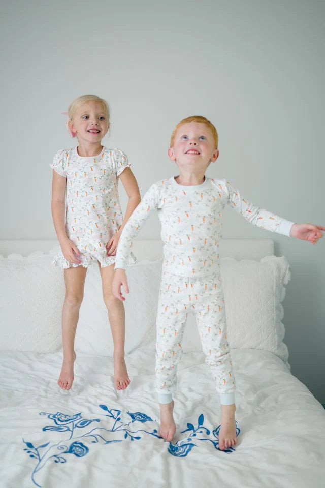 Blue 2 Piece PJ Set in Peeps