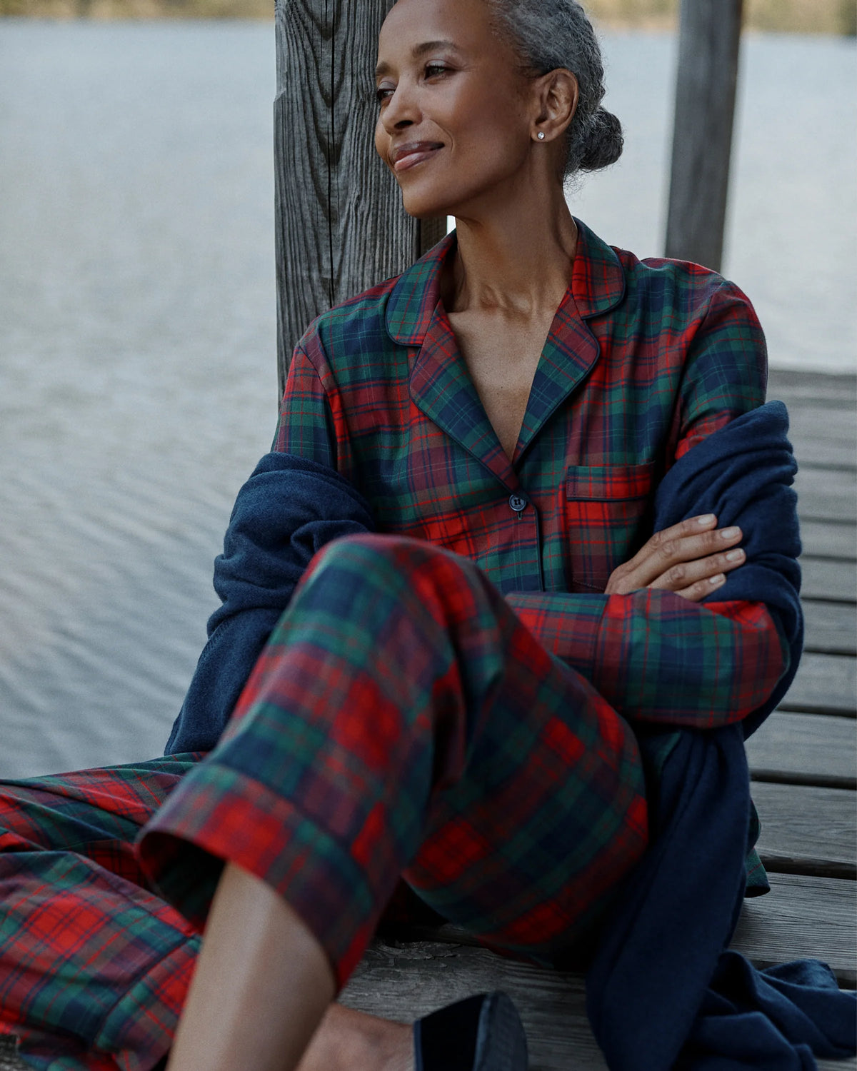 Women's Brushed Twill Pajama Set in St. James Tartan