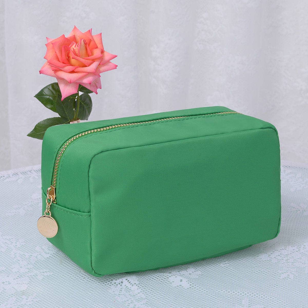 HM1012 Emma Round Zippered Nylon Cosmetic Pouch Bag