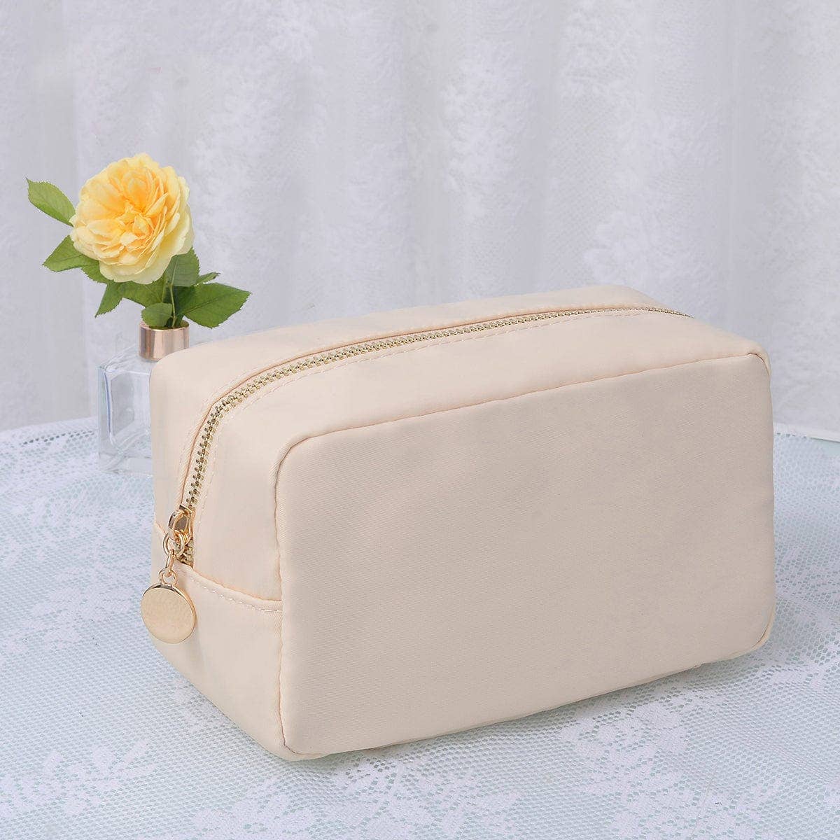 HM1012 Emma Round Zippered Nylon Cosmetic Pouch Bag
