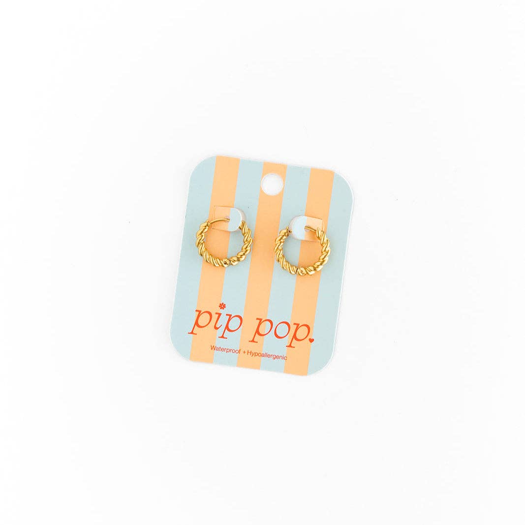 Braided Hoop Earrings - Hypoallergenic, Girl Gift