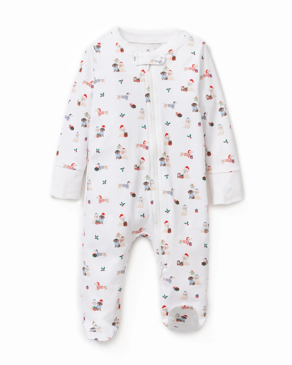 Baby's Pima Footie Romper in Woof de Noel