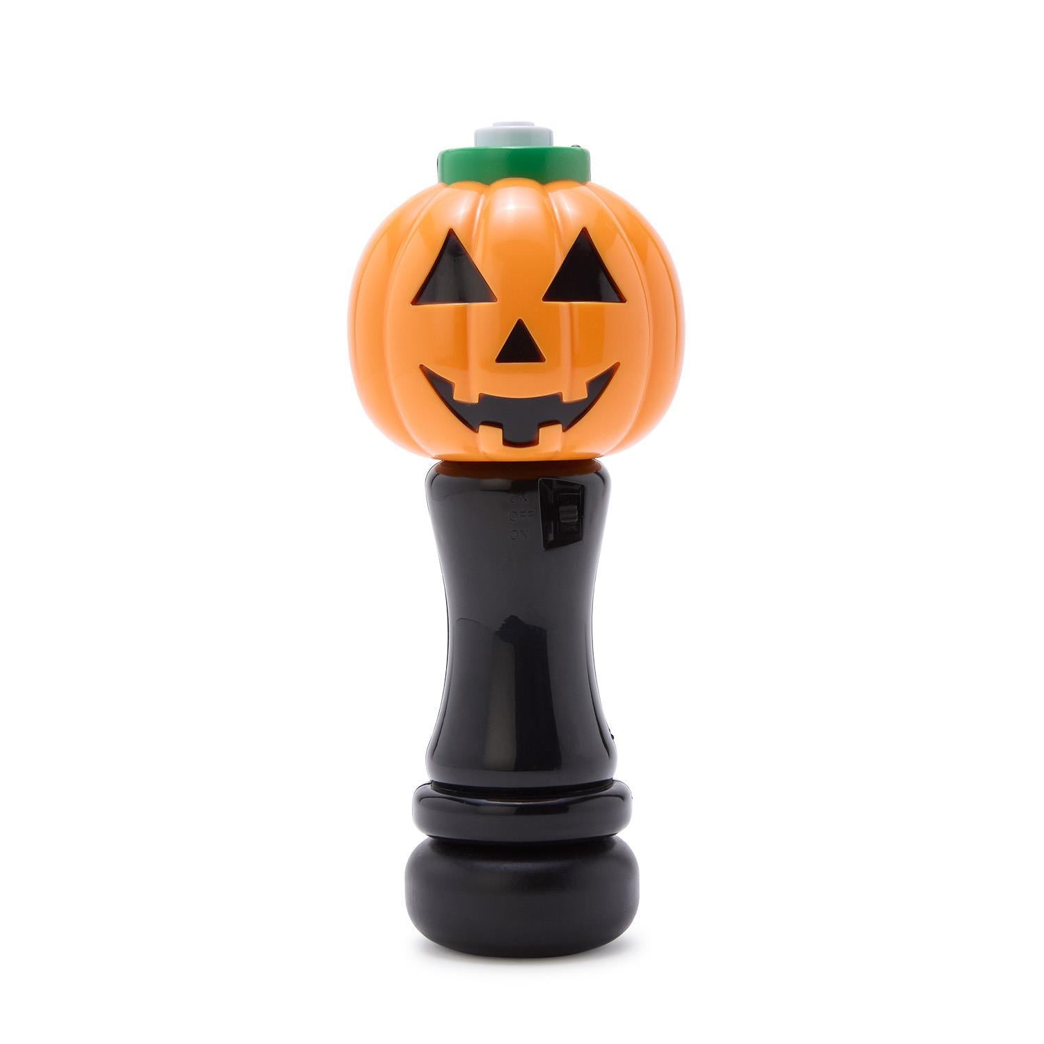 Ack-o-Lantern Illuminating Bubble Blower Wand with Refillable Solution in Gift Box