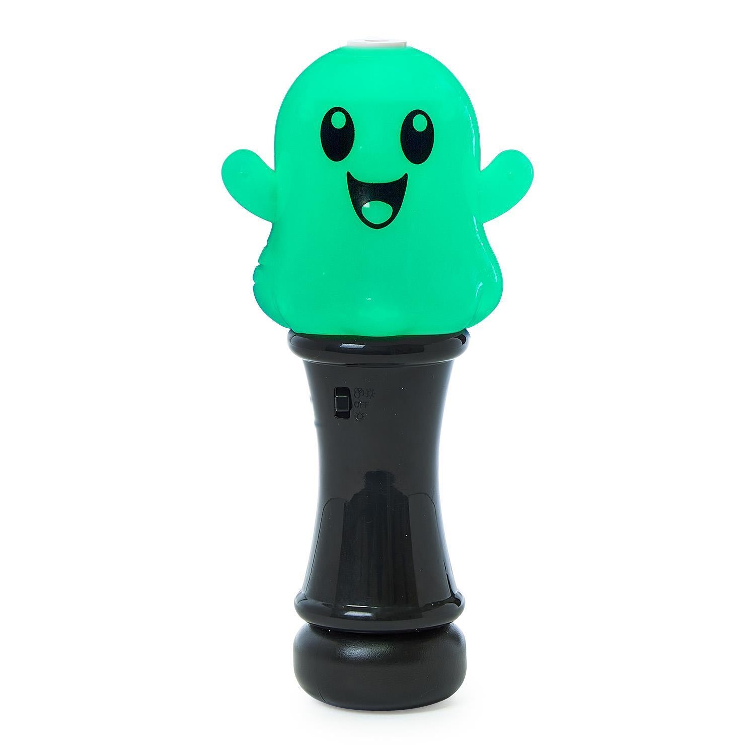 Glow in the Dark Ghost Illuminating Bubble Wand Blower with Refillable Bottle and Solution in Gift Box
