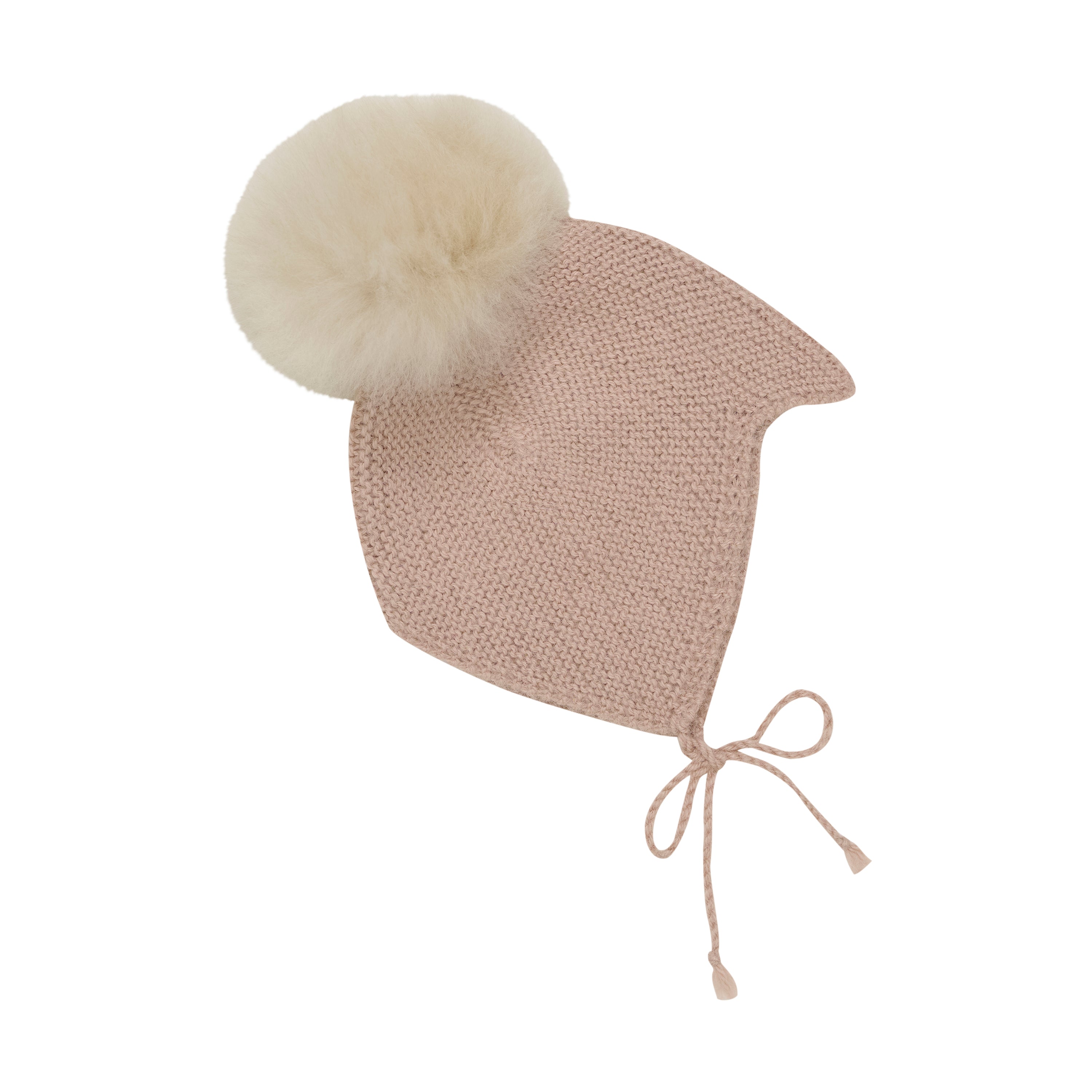 Bonnet Wool knot Alpaca PomPom Pink