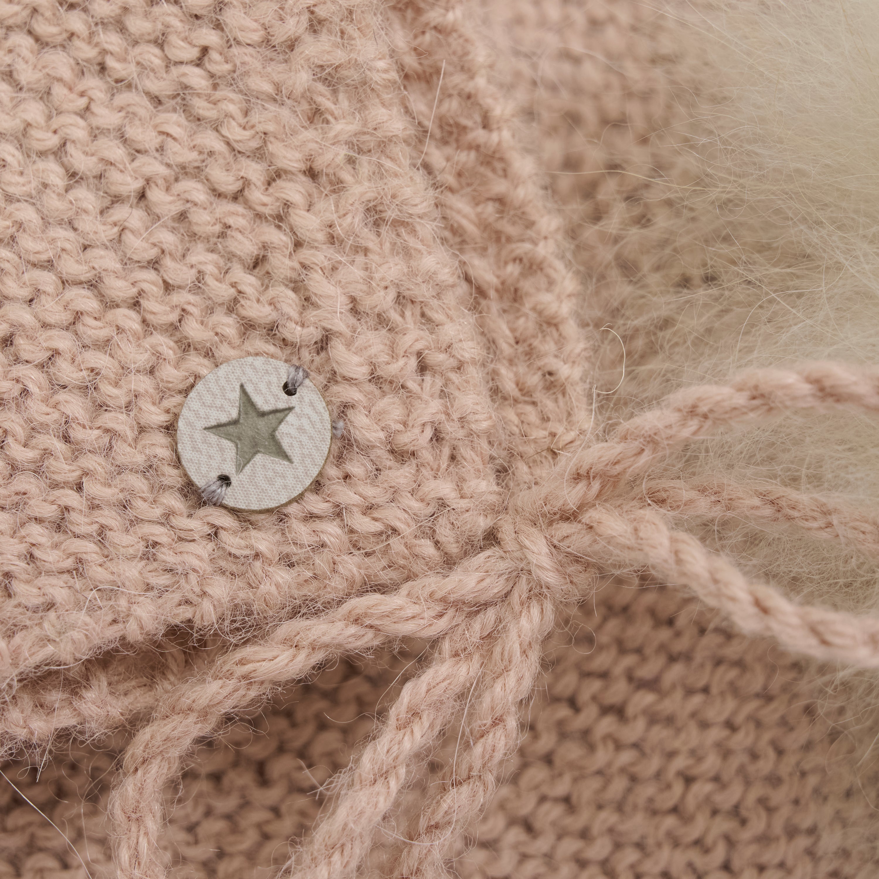 Bonnet Wool knot Alpaca PomPom Pink