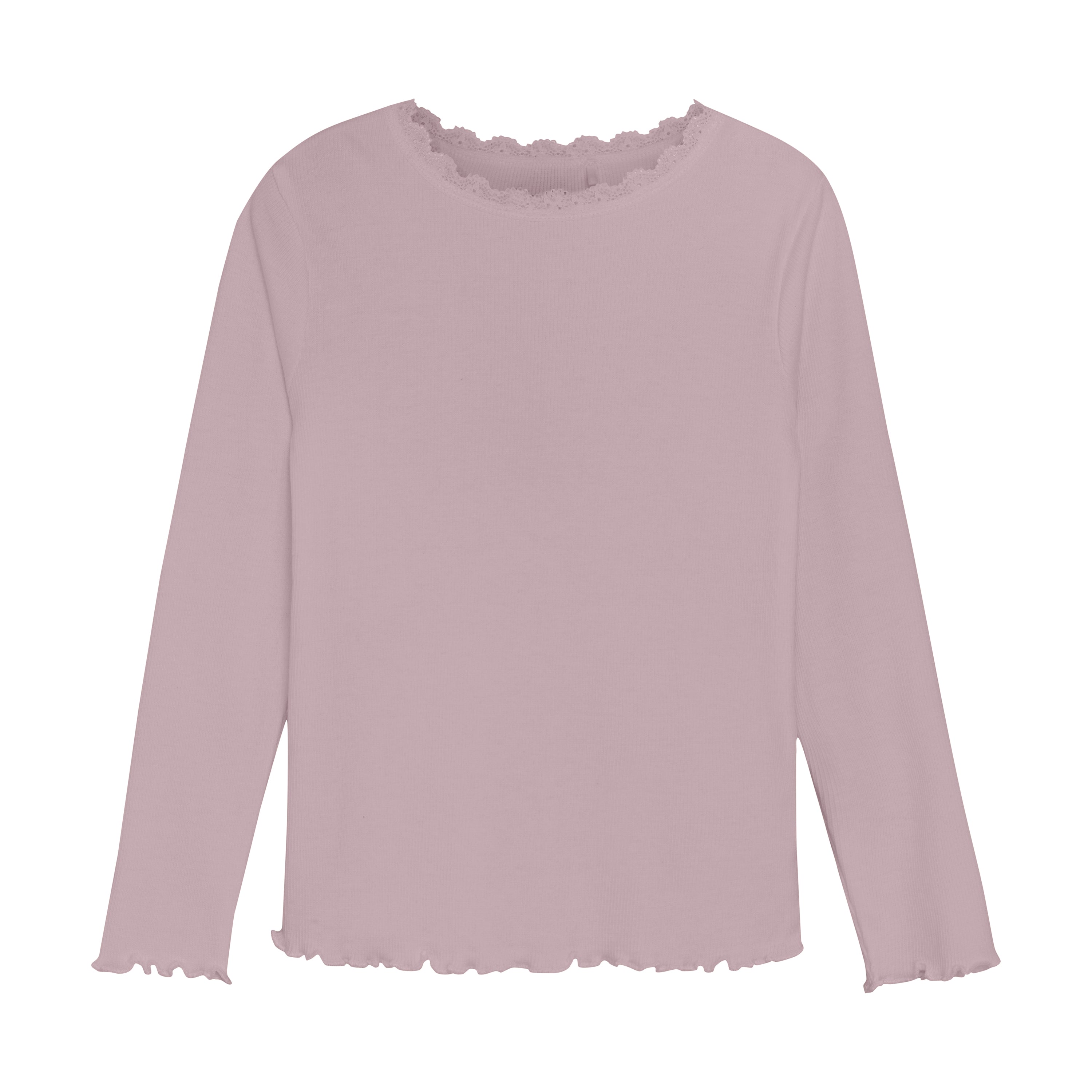 Ribbed LS T-Shirt in Mauve