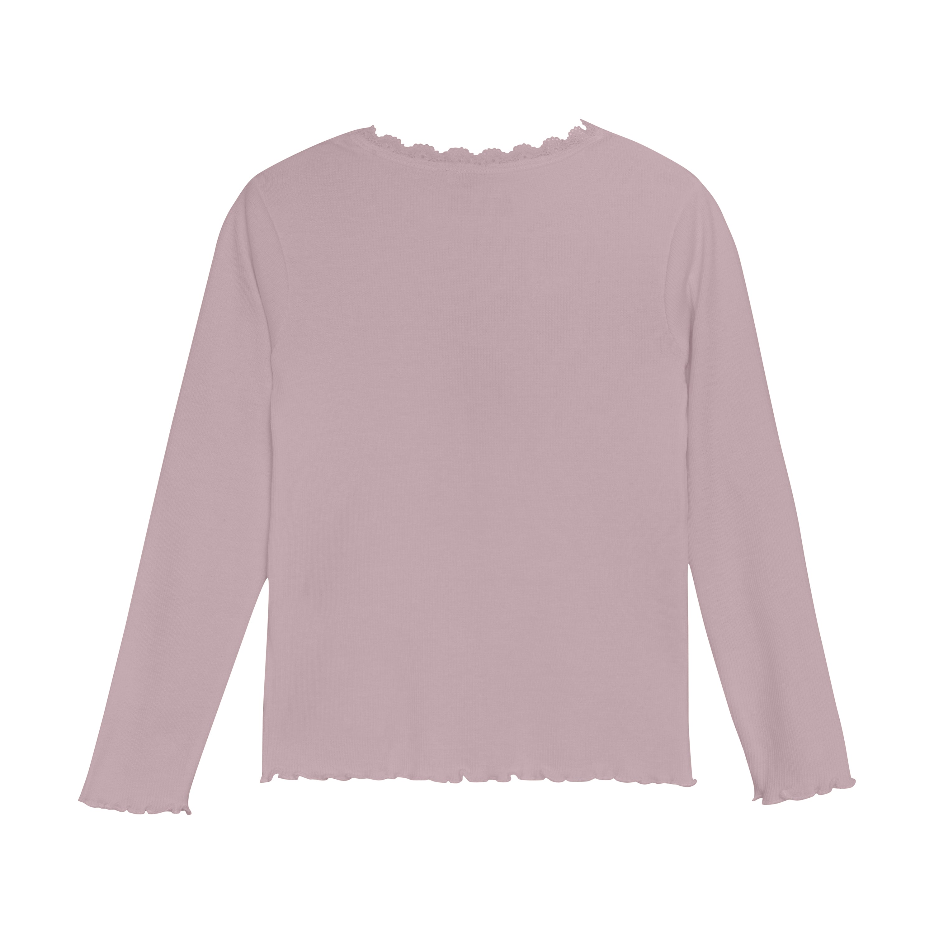 Ribbed LS T-Shirt in Mauve