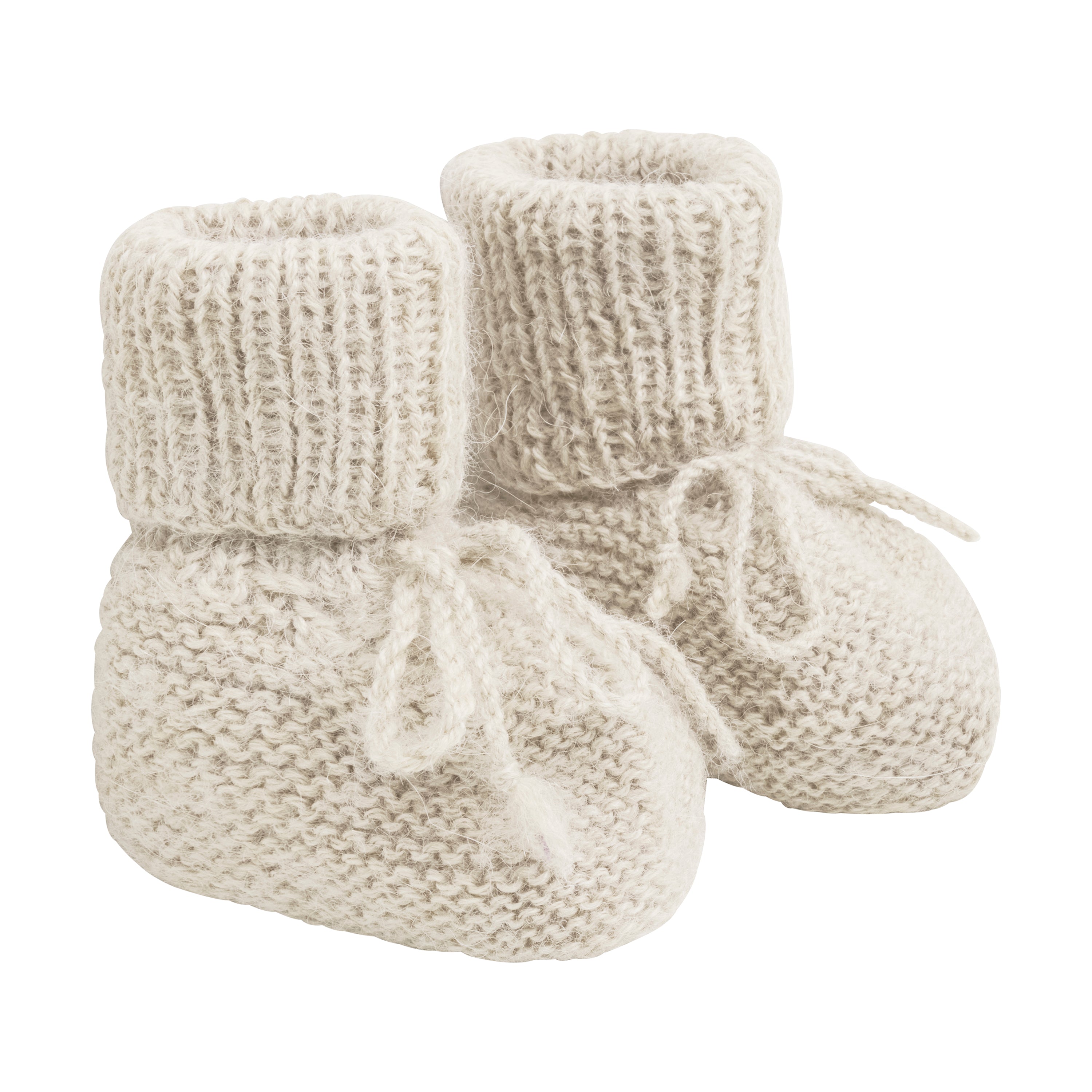 Booties Alpaca Wool Knit Grey