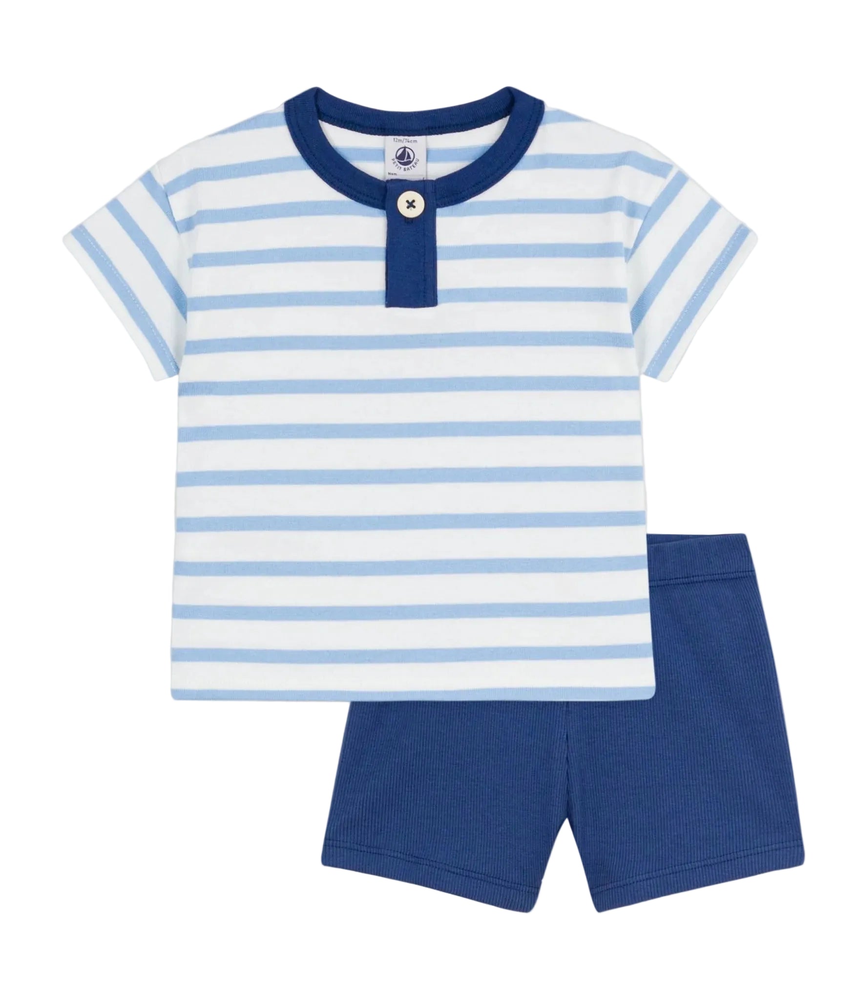 Baby boy 2pc set ss stripe tee and shorts