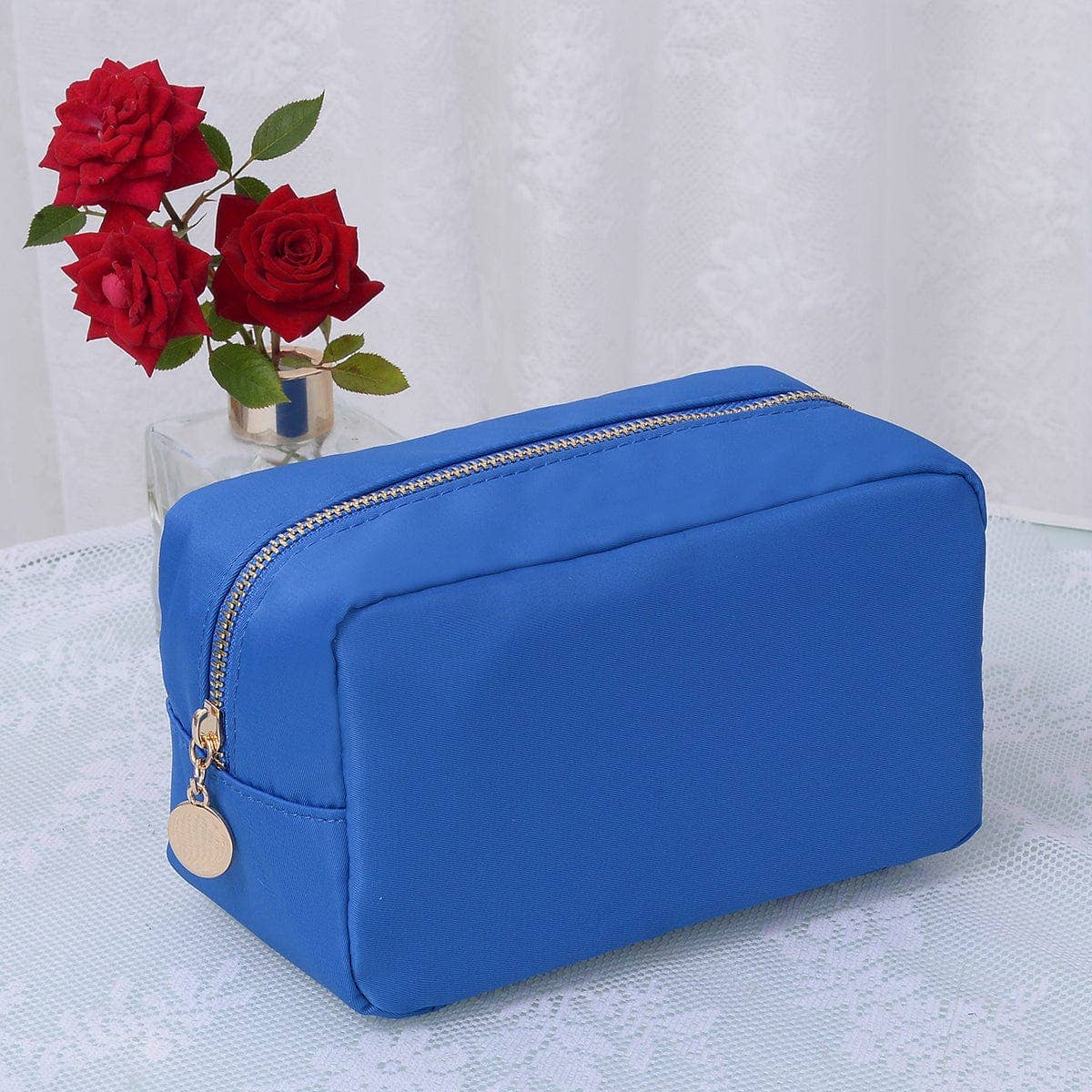 HM1012 Emma Round Zippered Nylon Cosmetic Pouch Bag