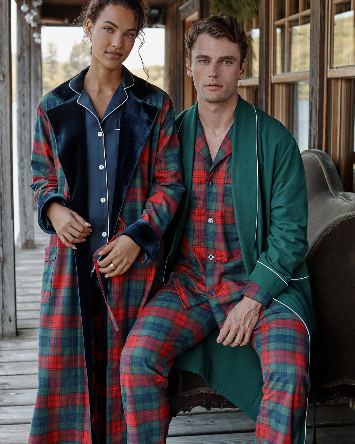 Men's Brushed Twill Pajama Set in St. James Tartan
