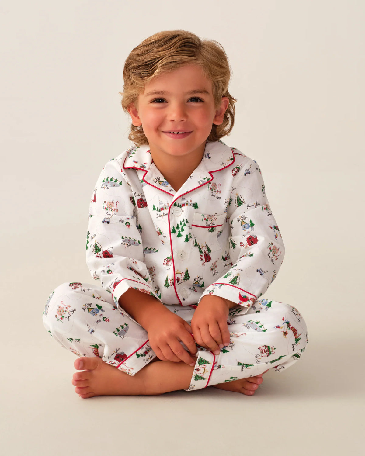 Kid's Twill Pajama Set in North Pole Chronicles