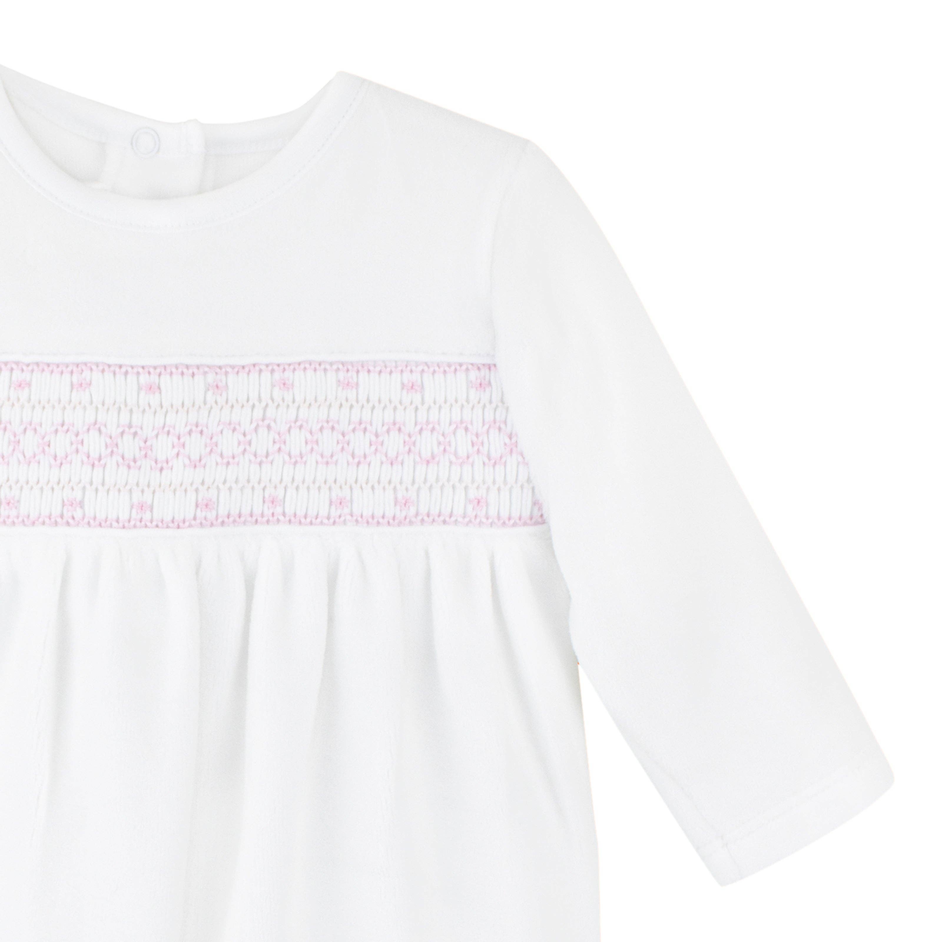 Elegant Chain Embroidery Footie | Baby Girl