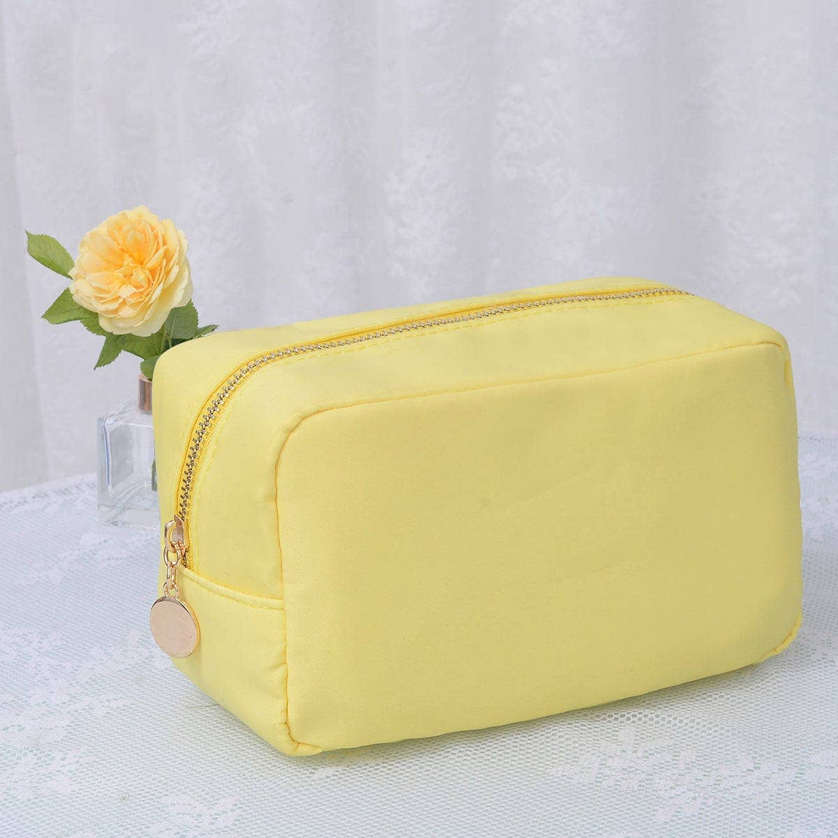 HM1012 Emma Round Zippered Nylon Cosmetic Pouch Bag