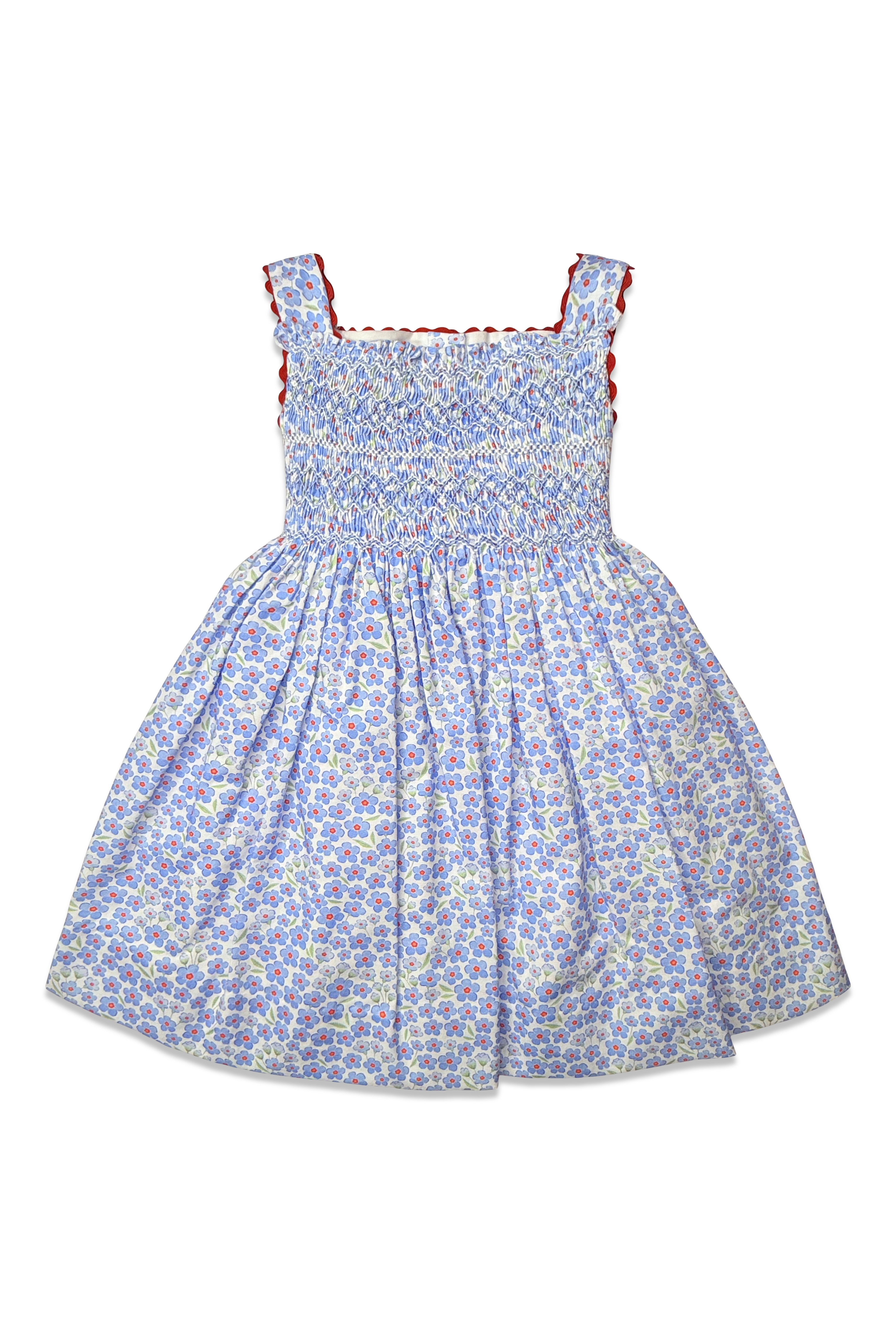 Izzie Dress Red White and Bloom Floral