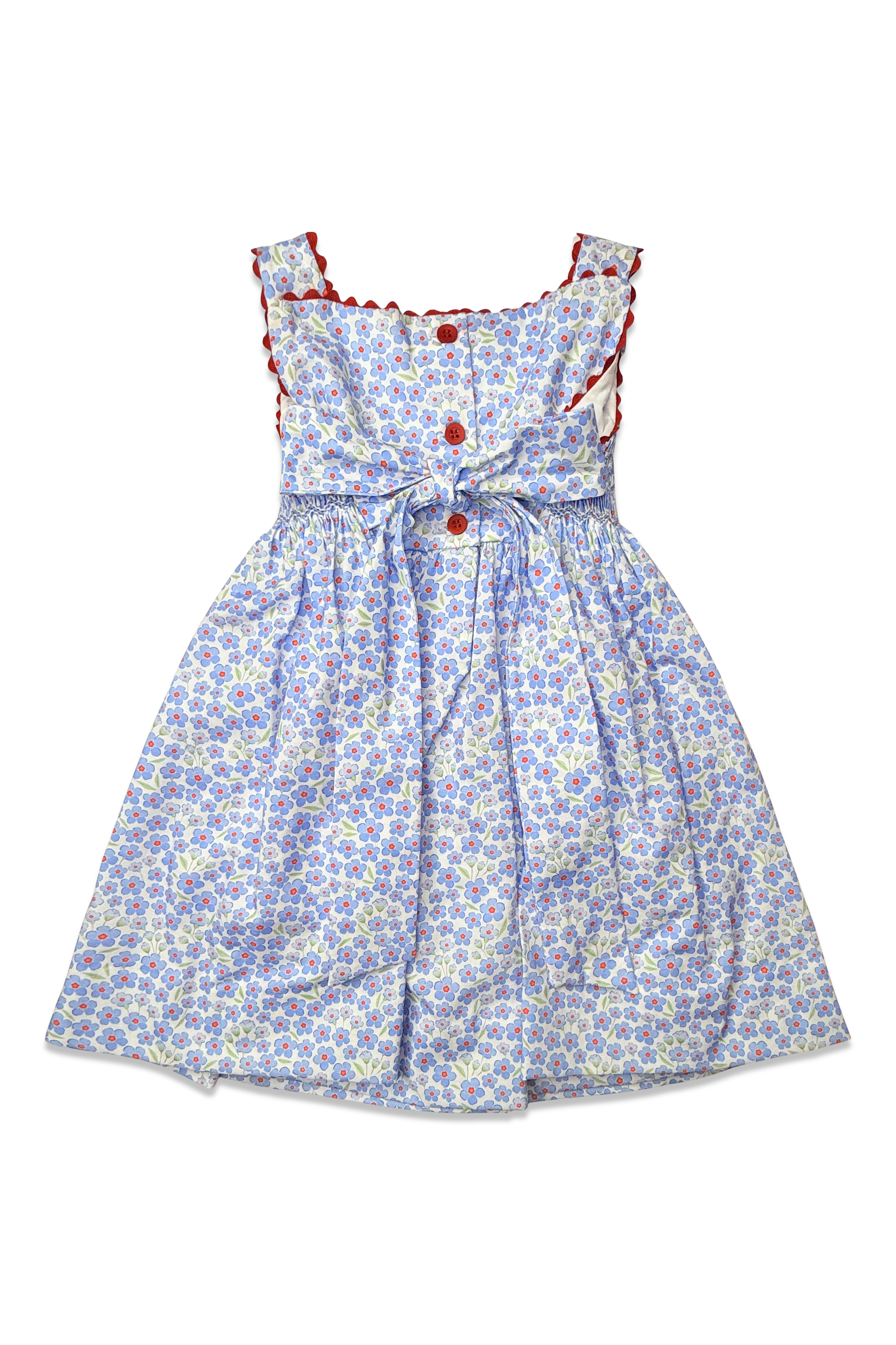 Izzie Dress Red White and Bloom Floral