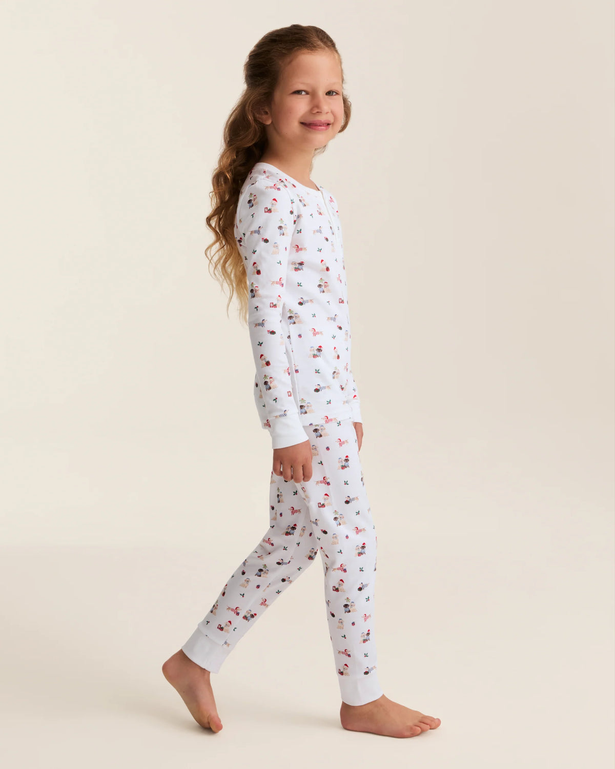 Kid's Pima Snug Fit Pajama Set in Woof De Noel