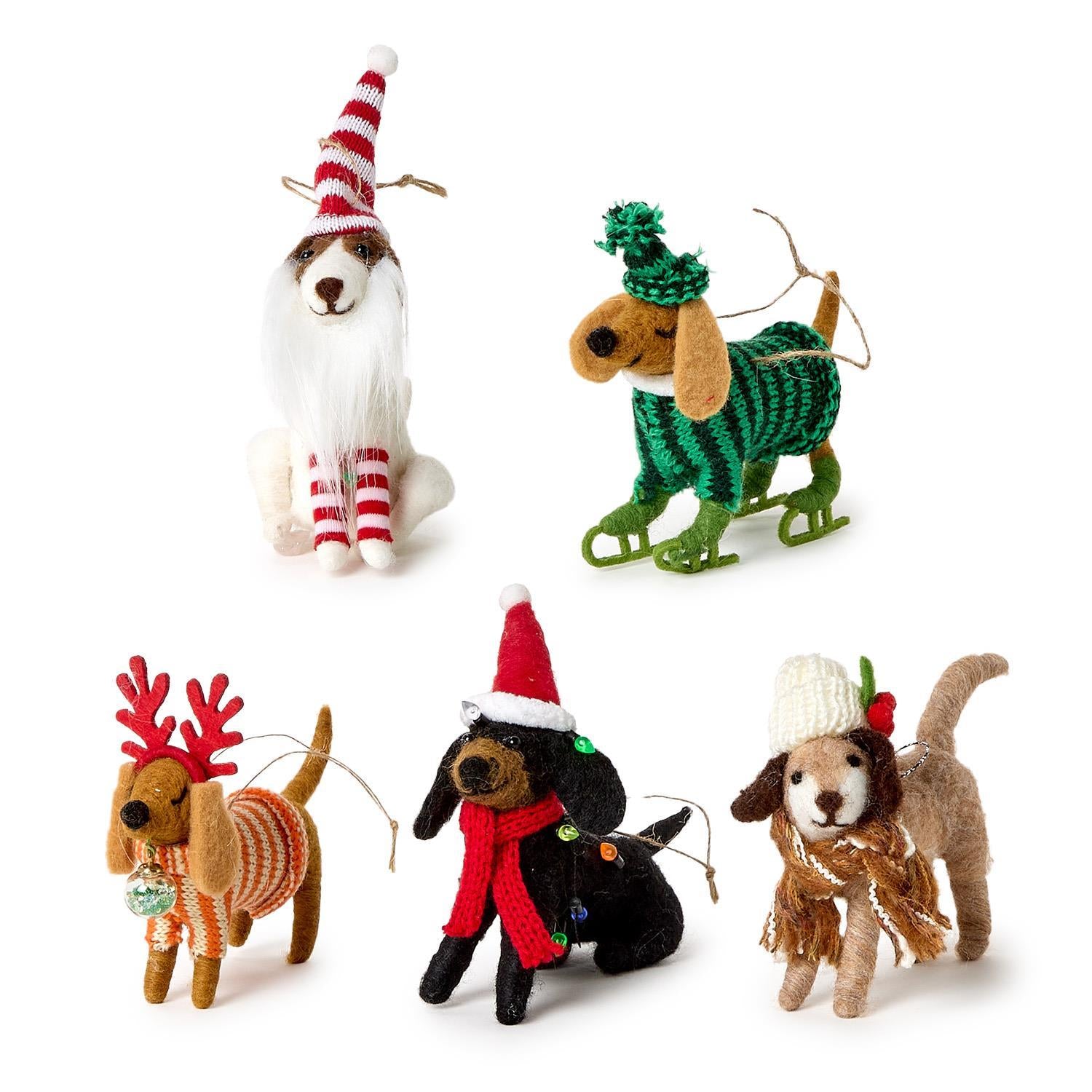 Hand-Crafted Felt Dog Ornament