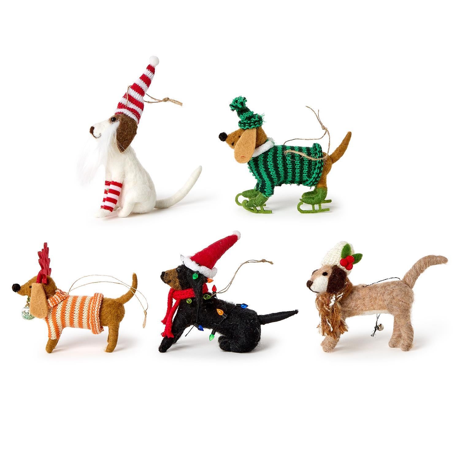Hand-Crafted Felt Dog Ornament